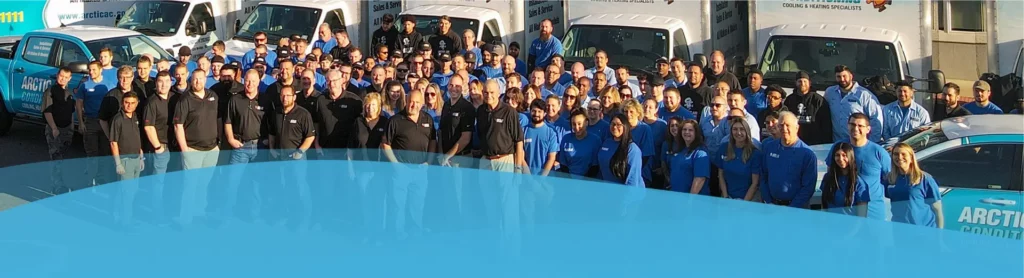 Wide shot of Arctic Air Conditioning Staff